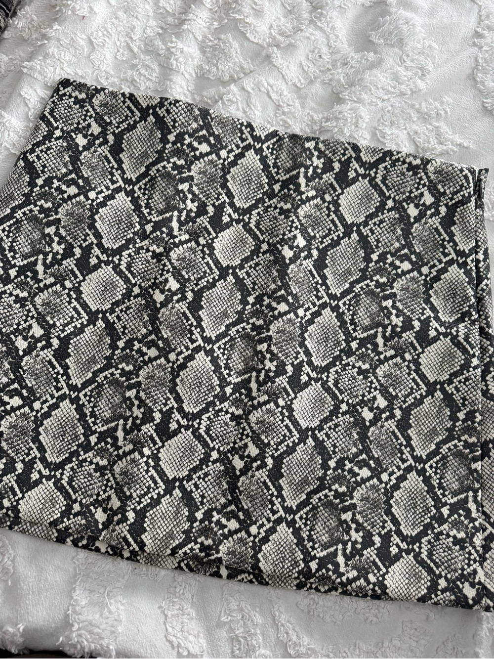 H&M Faux Leather Snake-Print Mini Skirt